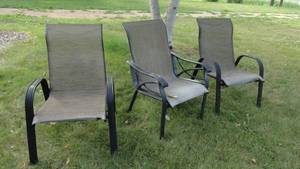 lot 300 image: 3 Patio chairs Alum