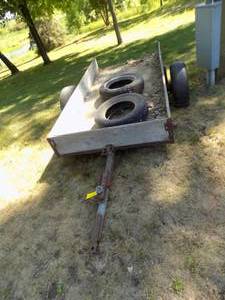 lot 514 image: Home Built steel lawn trailer