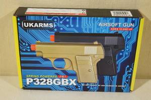 lot 41 image: UKArms P328GBX Spring Powered Airsoft Pistol 2 Pack