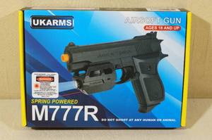 lot 43 image: UKArms M777R Spring Powered Airsoft Pistol with Laser