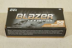lot 104 image: 50 CCI Blazer Brass 9mm Luger 124 Gr FMJ Ammo
