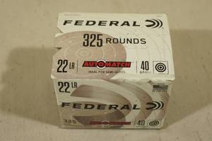 lot 112 image: 325 Federal Automatch .22 LR 40 Gr Ammo