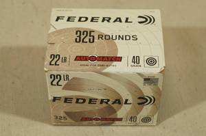 lot 113 image: 325 Federal Automatch .22 LR 40 Gr Ammo