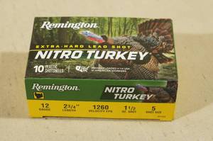 lot 127 image: 10 Remington Nitro Turkey 12 Gauge 2-34 5 Shot Shotshells