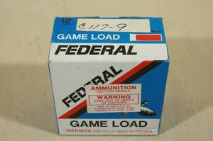 lot 139 image: 25 Federal Game Load 12 Ga 2-34 9 Shot Shotshells