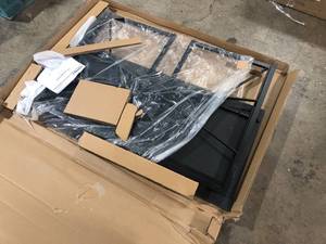 lot 10 image: 43 in. Rectangular Black Metal Folding Writing Desk with Grey Wood Top by StyleWell  Customer Returns See Pictures