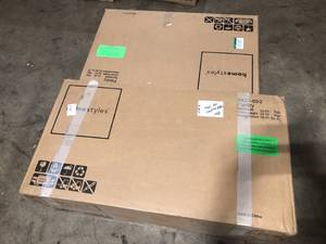 lot 13 image: HOMESTYLES Dover Off White Kitchen Pantry Customer Returns See Pictures