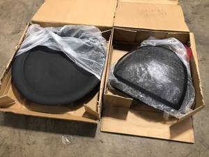 lot 20 image: Lot of 2 Sunnydaze Decor 36 in. Easy Access Black Steel Fire Pit Spark Screen  Customer Returns See Pictures