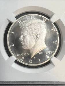 2014-S US 50TH ANNIVERSARY KENNEDY HALF DOLLAR NGC SP70 ENHANCED FINISH