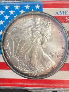 1999 AMERICAN SILVER EAGLE 1 TROY OZ .999 FINE SILVER