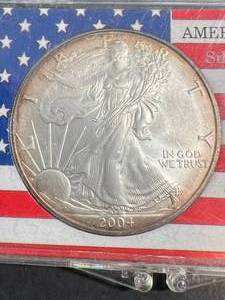 2004 AMERICAN SILVER EAGLE 1 TROY OZ .999 FINE SILVER
