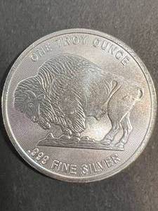 1 TROY OZ .999 FINE SILVER INDIAN BUFFALO ROUND