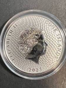 1 TROY OZ .999 FINE SILVER 2023 COOK ISLAND ROUND