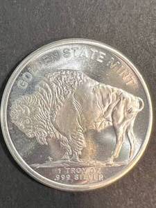 1 TROY OZ .999 FINE SILVER THE GOLDEN STATE MINT ROUND