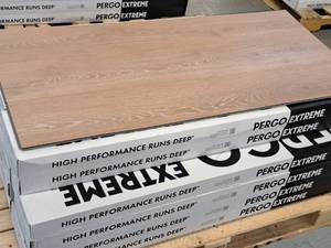 Lot of (22 Cases) Pergo Extreme Barchan Waterproof Vinyl Click-Type Flooring 12-count 29.7-sq.ft.  Total Coverage 653-sq.ft.