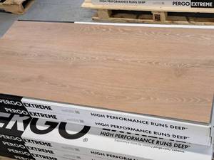 Lot of (22 Cases) Pergo Extreme Barchan Waterproof Vinyl Click-Type Flooring 12-count 29.7-sq.ft.  Total Coverage 653-sq.ft.