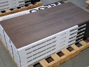Lot of (19 Cases) Pergo Extreme Boreal Waterproof Vinyl Click-Type Flooring 12-count 29.7-sq.ft.  Total Coverage 564-sq.ft.