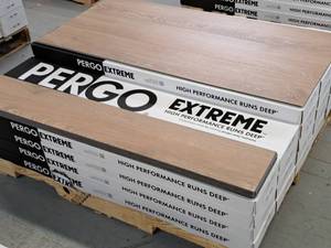 Lot of (23 Cases) Pergo Extreme Barchan Waterproof Vinyl Click-Type Flooring 12-count 29.7-sq.ft.  Total Coverage 683-sq.ft.