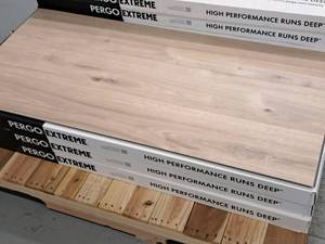 Lot of (20 Cases) Pergo Extreme Pearl Waterproof Vinyl Click-Type Flooring 12-count 29.7-sq.ft.  Total Coverage 594-sq.ft.