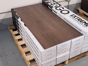 Lot of (21 Cases) Pergo Extreme Boreal Waterproof Vinyl Click-Type Flooring 12-count 29.7-sq.ft.  Total Coverage 623-sq.ft.
