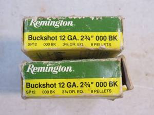 lot 60 image: Remington 12 Gauge Buckshot - 2 34 (Quantity of 9)