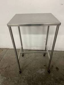 lot 26 image: MSRP $900 Blickman Industries&nbspMRI Safe SawyerStainless Steel Medical Tools Equipment Instrument Table 16W x 34H x 20D On Casters