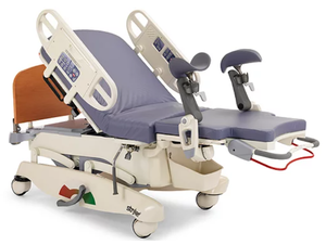 lot 53 image: MSRP $18,000 Stryker LD304 Maternity Electric Birthing Bed - Excellent Working Condition With All Parts There However One Stirrup Arm Was Broken Off - Clean Break & Will Need To Be Welded Back On 