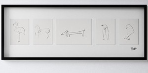 lot 28 image: A STRIKING FRAMED PIECE PABLO PICASSO ILLUSTRATION ANIMALS LITHOGRAPH PRINT FRAMED ARTWORK BY&nbspIKEA (RETIRED) FRAMED BY OLUNDA&nbsp41.0 W x 15.5 H