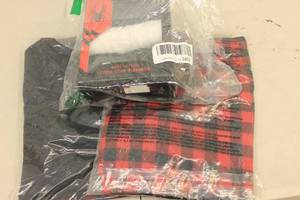 lot 23 image: 2ct Amazon Essentials XS Womens Red and Black Flannel Pajama Set  Spyder 3-Pack Soft Cotton Crew-Neck T-Shirts Medium