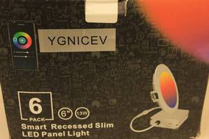 lot 52 image: LED Technology 6-Pack Smart Recessed Slim LED Panel Light