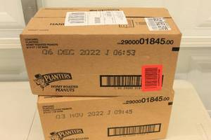 lot 88 image: 2ct Planters Honey Roasted Peanuts 60ct - Past Date