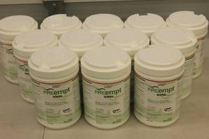 lot 124 image: 12 Canisters of Preempt Wipes - One Step Disinfectant Cleaner Wipes - Fungicidal