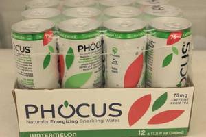 lot 176 image: Phocus Naturally Energizing Sparkling Water 12-Pack Watermelon Flavor