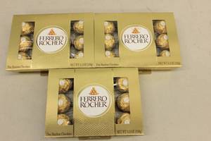 lot 219 image: 3ct Ferrero Rocher Fine Hazelnut Chocolates 12-Pack