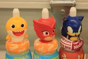 lot 232 image: 12ct Good2Grow Variety Flavored Juice Beverage Character Bottle