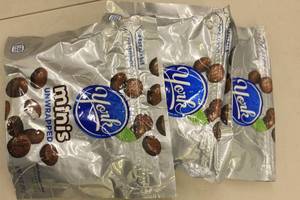 lot 257 image: 3ct York Dark Chocolate Covered Peppermint Patties Minis Unwrapped Resealable Pack