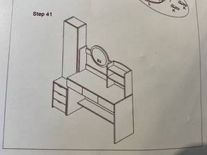 lot 107 image: BJYXO 63 White Vanity Desk Set with 3-Color Adjustable Touch Light