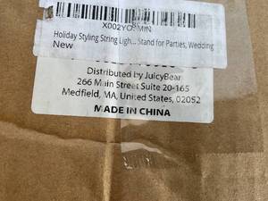 lot 116 image: Holiday Styling Pair of 8 ft. Metal String Light Poles with Hooks for Outdoor String Lights