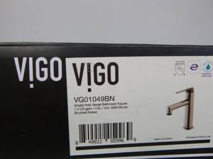 lot 306 image: Vigo Single Handle Single-Hole Bathroom Faucet in Brushed Nickel