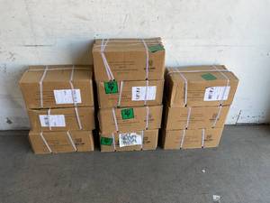 lot 141 image: Lot of 10 BalanceFrom Rubber Encased 50 Lbs. Hex Dumbbells