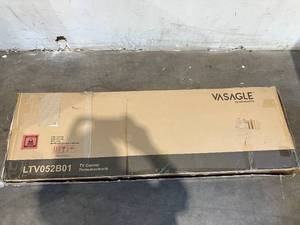 lot 154 image: VASAGLE TV Stand Media Display In Rustic Brown & Black With Open Storage Shelving