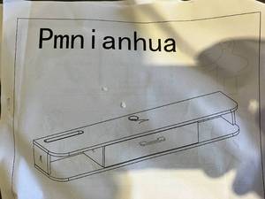 lot 155 image: Pmnianhua 63 inch Wall-Mounted Floating TV Console Entertainment Shelf in Light Oak