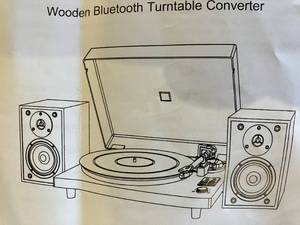 lot 159 image: DIGITNOW Wireless Bluetooth Vinyl Record Player HiFi System with Magnetic Cartridge, Adjustable Counter Weight and 36 Watt Detachable Speakers for High Fidelity Sound