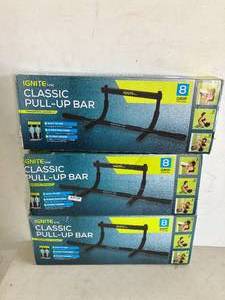 lot 182 image: LOT OF 3 Ignite by SPRI Classic Pull-Up Bars