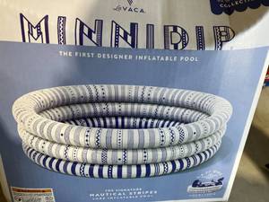 lot 187 image: MINNIDIP Exclusive Resort Collection 5.5 ft. Wide Nautical Striped Inflatable Pool