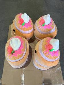 lot 188 image: LOT OF 4 Squishmallows 16 inch Sawtelle the Strawberry Pancakes Plush Toys