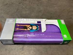 lot 191 image: LOT OF 2 Fitness Equipment - Gaiam Yoga for Beginners Kit and Franklin Sports Blackhawk 4x3 Pop-Up Soccer Goal