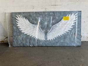 lot 252 image: Boiee Art Hand Painted Abstract Angel Wings Canvas