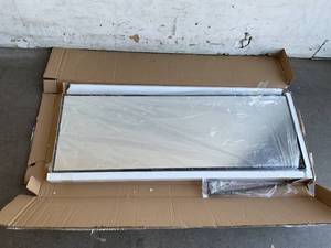 lot 212 image: Wall Mounted Mirror with Black Metal Frame