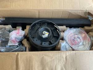 lot 214 image: Home Decorators Collection Celene 62 in. LED IndoorOutdoor Matte Black Ceiling Fan with Light and Remote Control with Color Changing Technology